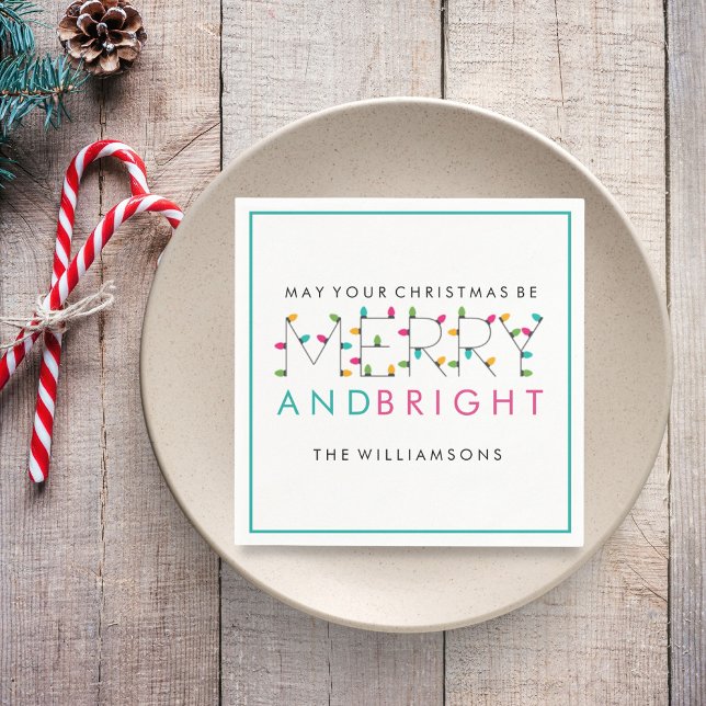 Fröhliche und helle Weihnachtsbaumleuchten Serviette (Von Creator hochgeladen)