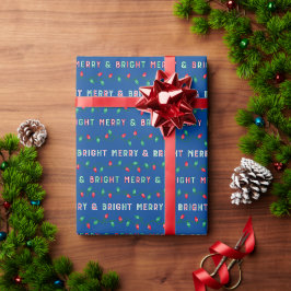 Fröhliche und helle Weihnachtsbeleuchtung Geschenkpapier