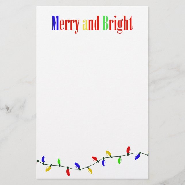 Fröhliche und helle Weihnachtsbeleuchtung Geschich Briefpapier (Vorderseite)