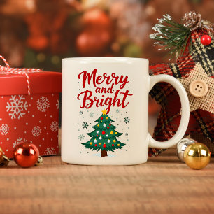 Fröhliche und helle Weihnachtsfeier-Tasse Zweifarbige Tasse