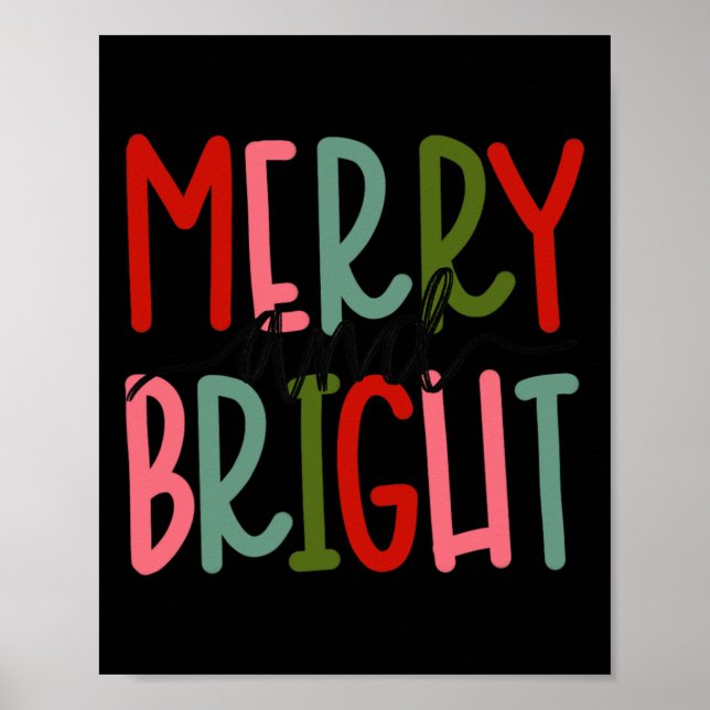 Fröhliche und helle Weihnachtsfrauen Mädchen Kinde Poster (Vorne)