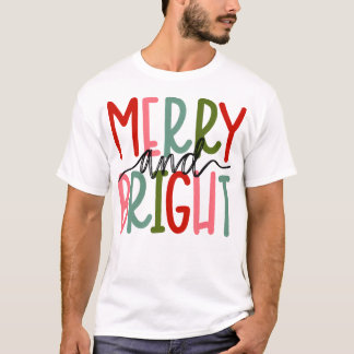 Fröhliche und helle Weihnachtsfrauen Mädchen Kinde T-Shirt