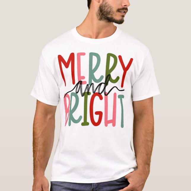 Fröhliche und helle Weihnachtsfrauen Mädchen Kinde T-Shirt (Vorderseite)