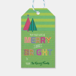 Fröhliche und helle Weihnachtsgeschenke Geschenkanhänger