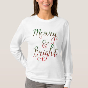 Fröhliche und helle WeihnachtsKalligraphie T-Shirt