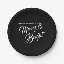Fröhliche und helle Weihnachtszeitung Plate Pappteller