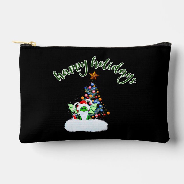 Fröhliche und magische Weihnachten mit einer Drach Zubehörtasche (Vorderseite)