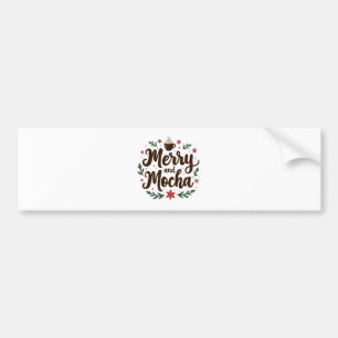 Fröhliche und mocha Drink Weihnachtskaffee Weihnac Autoaufkleber