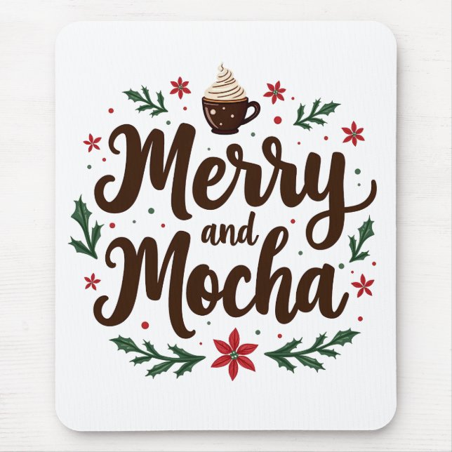 Fröhliche und mocha Drink Weihnachtskaffee Weihnac Mousepad (Vorne)