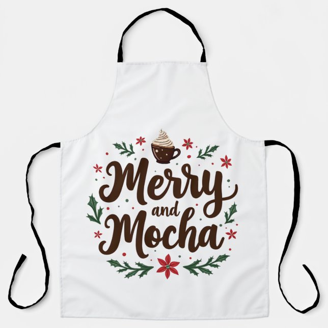 Fröhliche und mocha Drink Weihnachtskaffee Weihnac Schürze (Vorderseite)