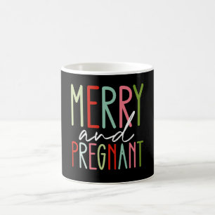 Fröhliche und schwangere Schwangerschaft Weihnacht Kaffeetasse