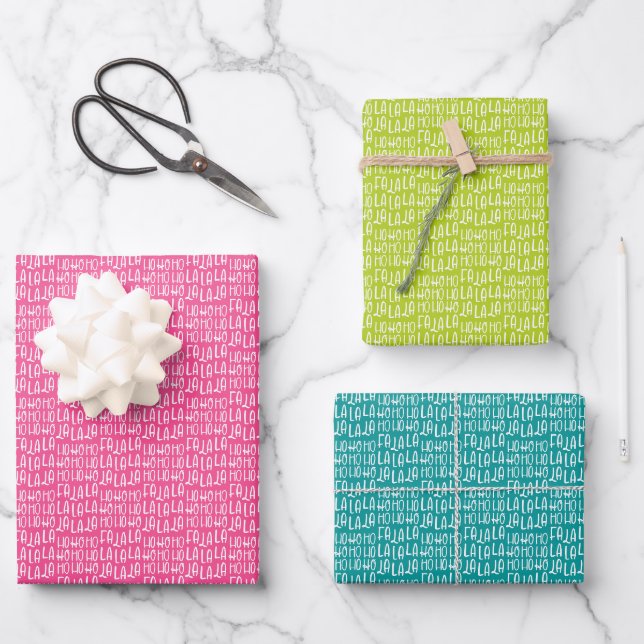 Fröhliche und strahlend niedliche lustige bunt Wei Geschenkpapier Set (Vorderseite)