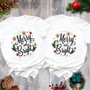 Fröhliche und strahlende elegante Weihnachtsfeiert T-Shirt