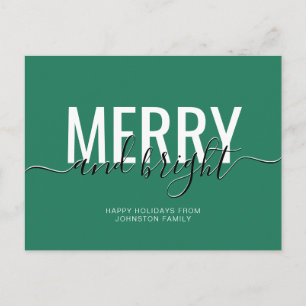 Fröhliche und strahlende grüne Weihnachtsfeiertage Postkarte