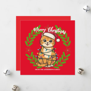 Fröhliche und strahlende Katze Weihnachten Kätzche