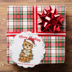 Fröhliche und strahlende Katze Weihnachten Kätzche Ornament Karte