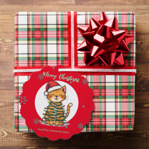 Fröhliche und strahlende Katze Weihnachten Kätzche Ornament Karte