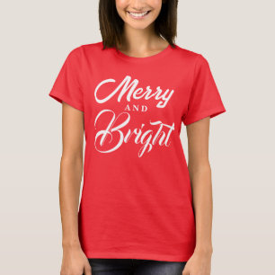 Fröhliche und strahlende moderne rote Weihnachtsbe T-Shirt