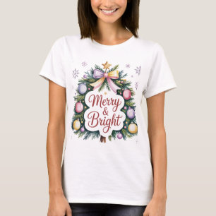Fröhliche und strahlende moderne Weihnachten für F T-Shirt