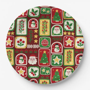 Fröhliche und strahlende Weihnachten Pappteller