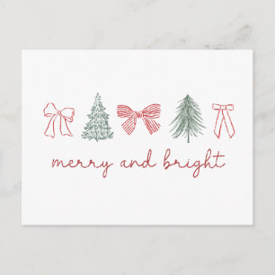 Fröhliche und strahlende Weihnachten Postkarte