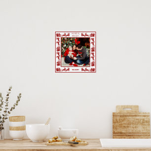 Fröhliche und strahlende Weihnachts-Schlittenfahrt Poster