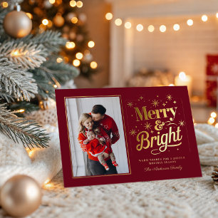 Fröhliche und strahlende Weihnachtsferien Familie Folien Feiertagskarte