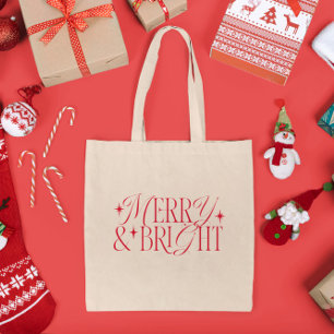 Fröhliche und strahlende Weihnachtssterne Tragetasche