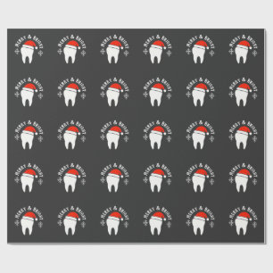 Fröhliche und strahlende Zahnarzt Weihnachten Geschenkpapier