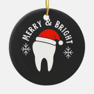 Fröhliche und strahlende Zahnarzt Weihnachten Keramik Ornament