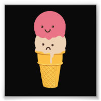 Fröhliche und traurige Eiscreme
