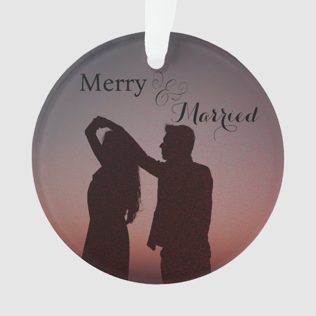 Fröhliche und Verheiratete Newlyweds Weihnachten 2 Ornament (Vorderseite)