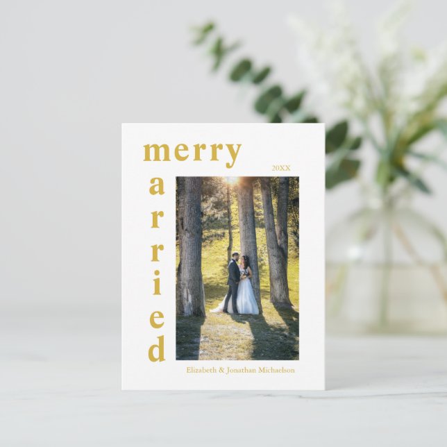 Fröhliche und Verheiratete Weihnachten im neuen Fo (Stehend Vorderseite)