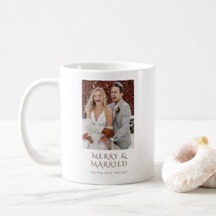 Fröhliche und verheiratete Weihnachtsferien-Foto Kaffeetasse