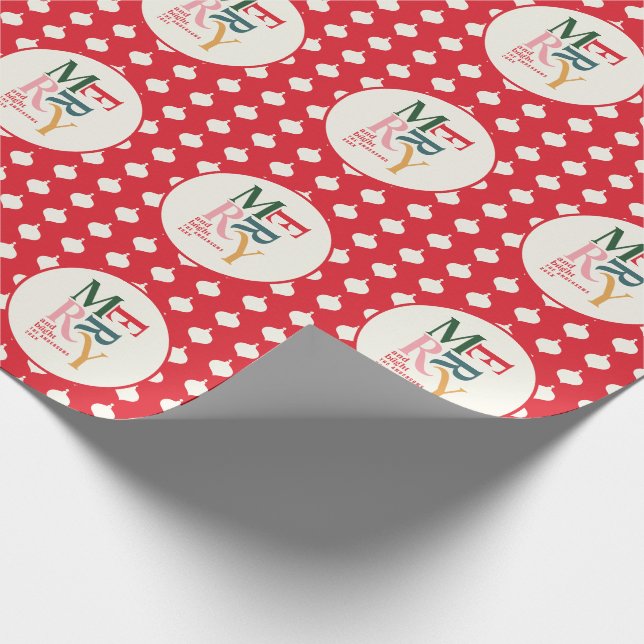 Fröhliche und Vintage Weihnachten Geschenkpapier (Ecke)