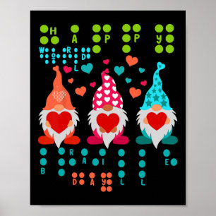Fröhliche Valentins-Gnome Braille-Liebe – Süßes He Poster