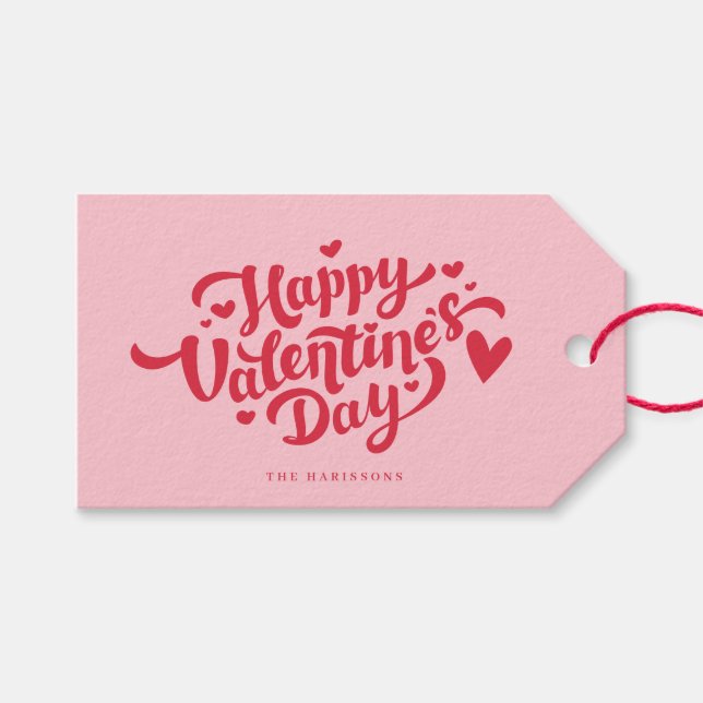 Fröhliche Valentinstag-Geschenkanhänger Geschenkanhänger (Vorderseite (Horizontal))