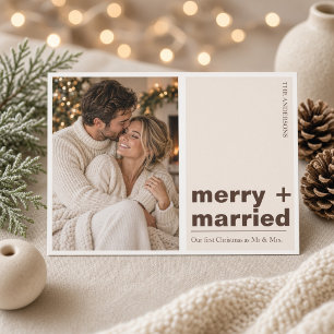 Fröhliche + Verheiratete Erste Weihnachtsfeier-Kar Feiertagskarte