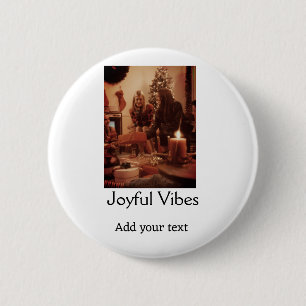 Fröhliche Vibes fügen Familien-Weihnachtsfoto-Name Button