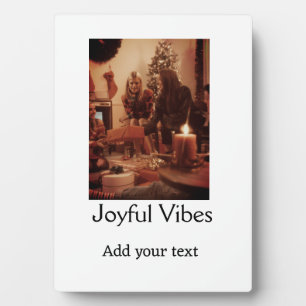 Fröhliche Vibes fügen Familien-Weihnachtsfoto-Name Fotoplatte