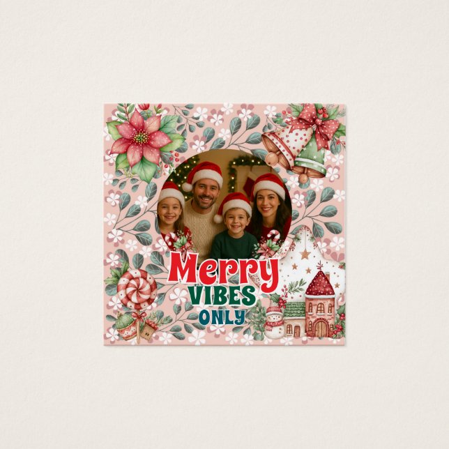 Fröhliche Vibes Only – Lustige Weihnachtskarte  (Vorderseite)