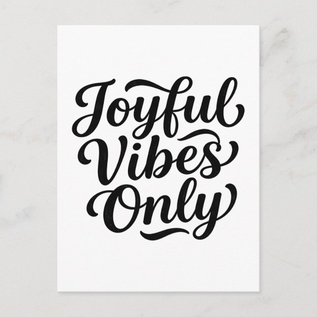 Fröhliche Vibes Typografie Postkarte (Vorderseite)