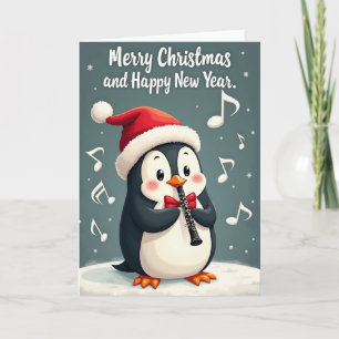 Fröhliche Vogel-Musik-Weihnachtskarte Karte