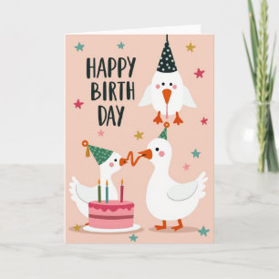 Fröhliche Vogelparty-Karte Karte