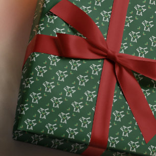 Fröhliche Weihnacht mit Fa La La Stechpalme Geschenkpapier