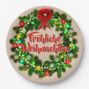Fröhliche Weihnachten 9" Pappteller