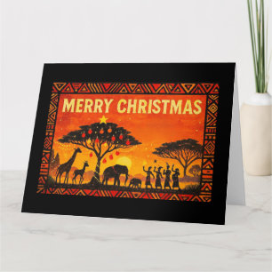 Fröhliche Weihnachten Afrikanischer Safari-Weihnac Karte
