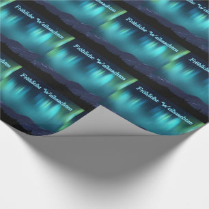 Frohliche Weihnachten - Aurora Borealis Geschenkpapier