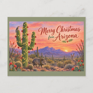 Fröhliche Weihnachten aus Arizona - Wüstenwildtier Postkarte