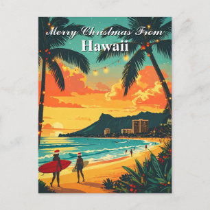Fröhliche Weihnachten aus Hawaii Tropical Holiday Postkarte